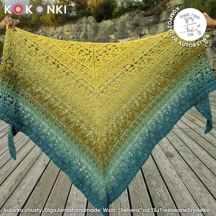 KOKONEK Merino 842 Golden Pears - Morski/ciemna mięta/oliwka/limetka/cytrynowy