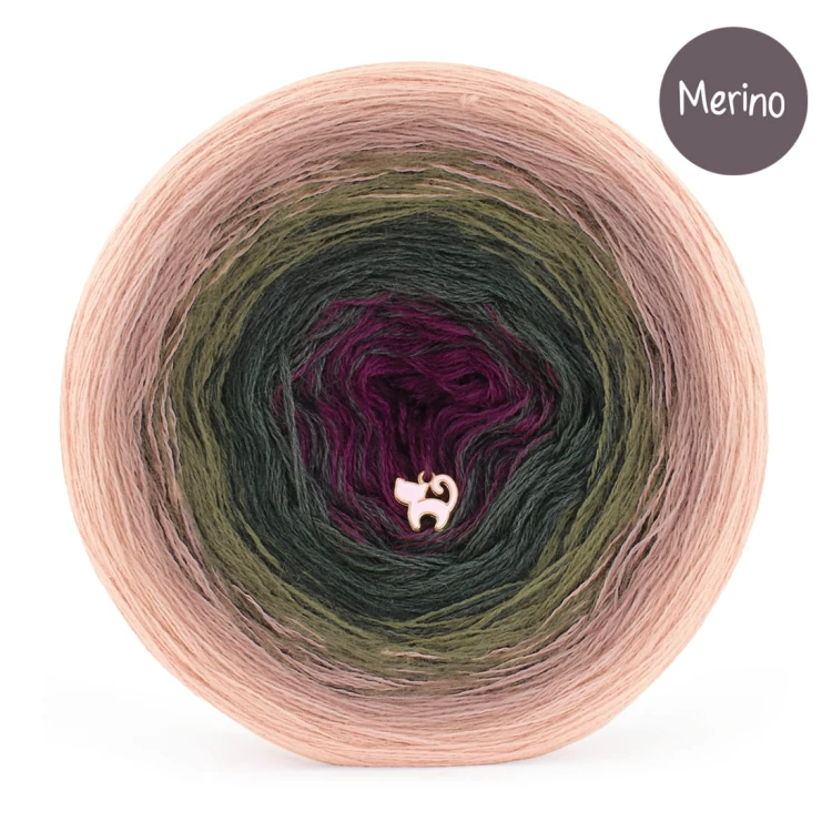 KOKONEK Merino 841 Selvera - Łososiowy/zgaszona morela/khaki/ciemne khaki/burak