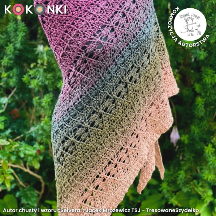 KOKONEK Merino 841 Selvera - Łososiowy/zgaszona morela/khaki/ciemne khaki/burak
