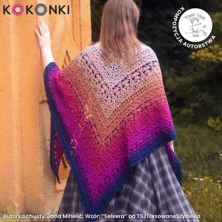 KOKONEK Merino 843 Cranberry Crumble - Granat/jeżyna/lody porzeczkowe/terakota/nude