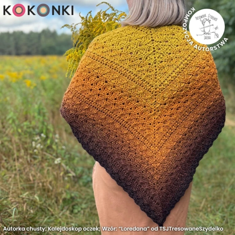 KOKONEK Merino 844 Maple Syrup - Czekolada/miedź melanż/ciepły brąz/miodowy/złoty
