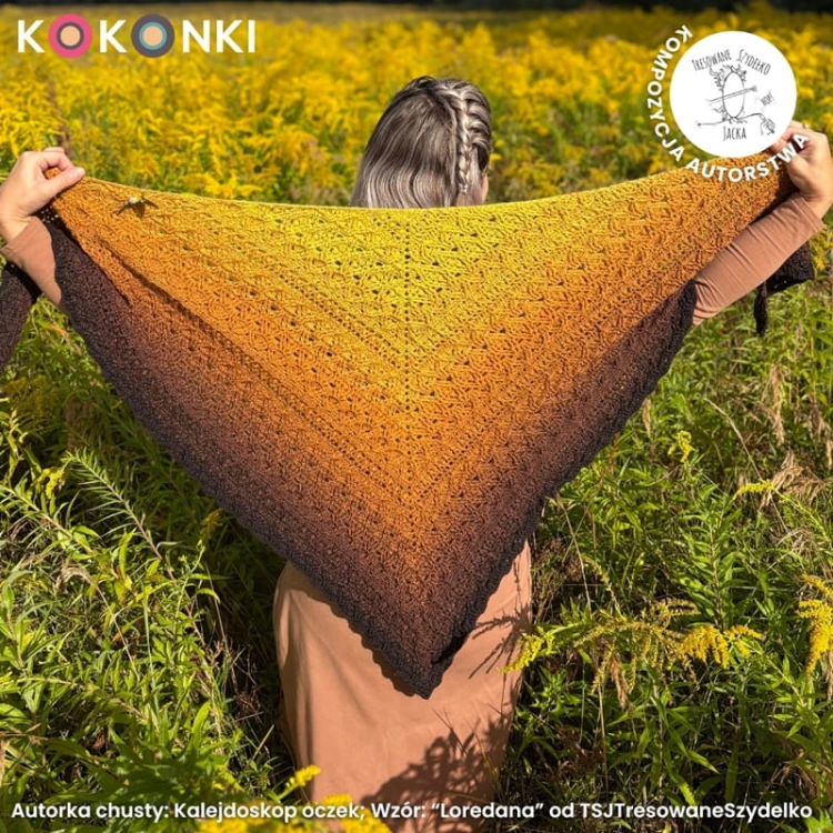 KOKONEK Merino 844 Maple Syrup - Czekolada/miedź melanż/ciepły brąz/miodowy/złoty