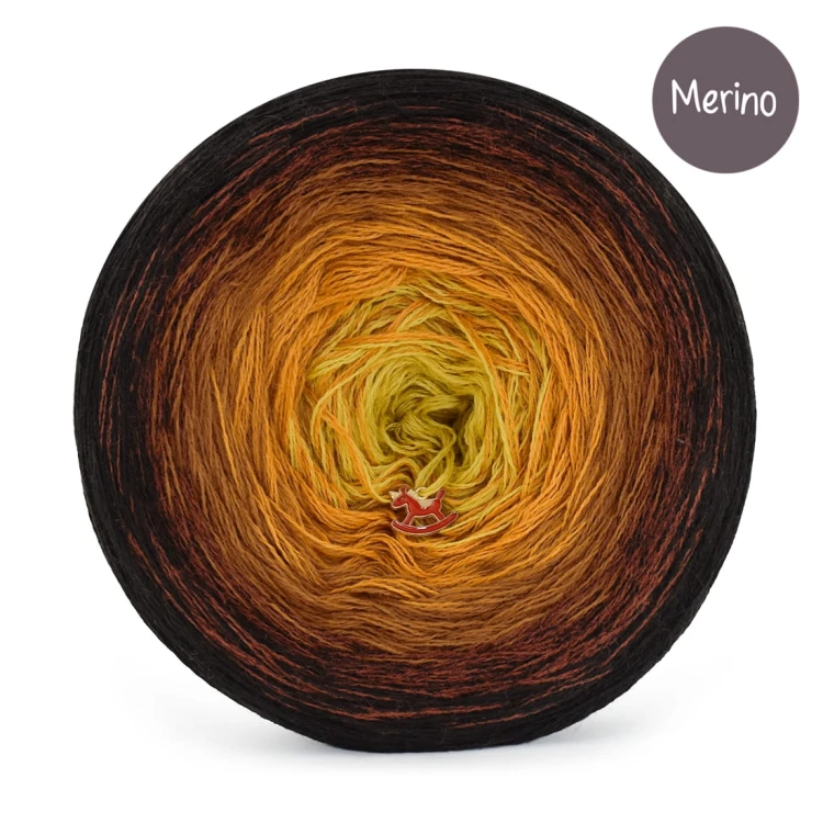 KOKONEK Merino 844 Maple Syrup - Czekolada/miedź melanż/ciepły brąz/miodowy/złoty