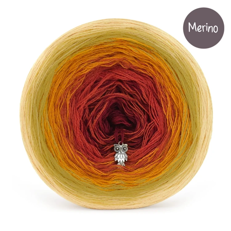 KOKONEK Merino 846 Spiced Apple - Ptysiowy/złoty/miodowy/cegła/bordo