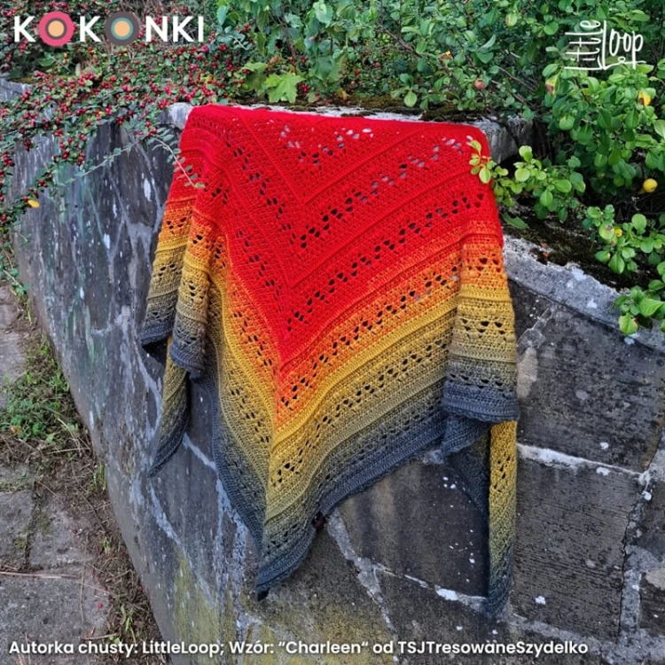 KOKONEK Merino 847 Pumpkin Field - Czerwień/jarzębina/musztarda/guacamole/ciemne khaki