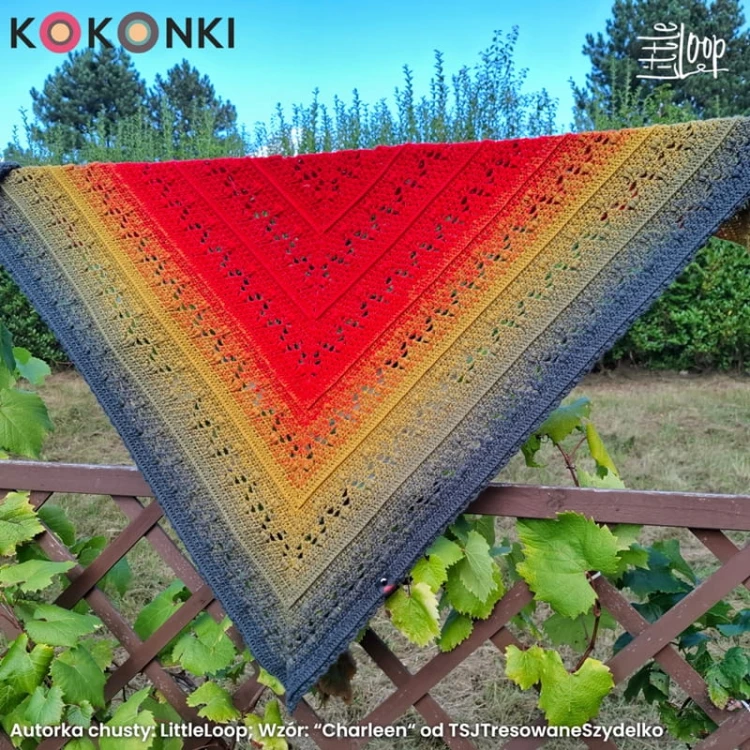 KOKONEK Merino 847 Pumpkin Field - Czerwień/jarzębina/musztarda/guacamole/ciemne khaki