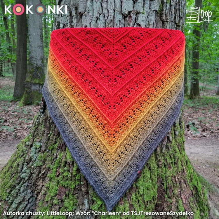 KOKONEK Merino 847 Pumpkin Field - Czerwień/jarzębina/musztarda/guacamole/ciemne khaki