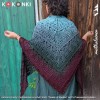 KOKONEK Merino 848 Cranberry & Mint - Wino melanż/wino/butelkowa zieleń/patyna melanż/patyna