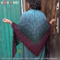 KOKONEK Merino 848 Cranberry & Mint - Wino melanż/wino/butelkowa zieleń/patyna melanż/patyna