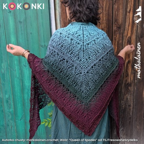KOKONEK Merino 848 Cranberry & Mint - Wino melanż/wino/butelkowa zieleń/patyna melanż/patyna
