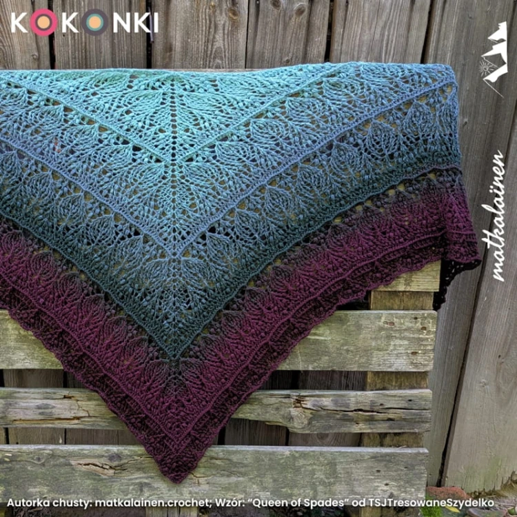 KOKONEK Merino 848 Cranberry & Mint - Wino melanż/wino/butelkowa zieleń/patyna melanż/patyna