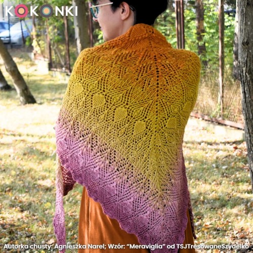KOKONEK Merino 850 Amber Glow - Zgaszony róż/morela/ptysiowy/złoty/miodowy