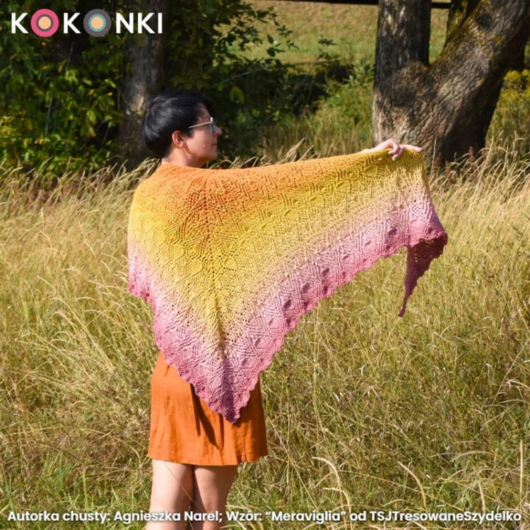 KOKONEK Merino 850 Amber Glow - Zgaszony róż/morela/ptysiowy/złoty/miodowy
