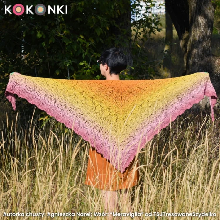 KOKONEK Merino 850 Amber Glow - Zgaszony róż/morela/ptysiowy/złoty/miodowy
