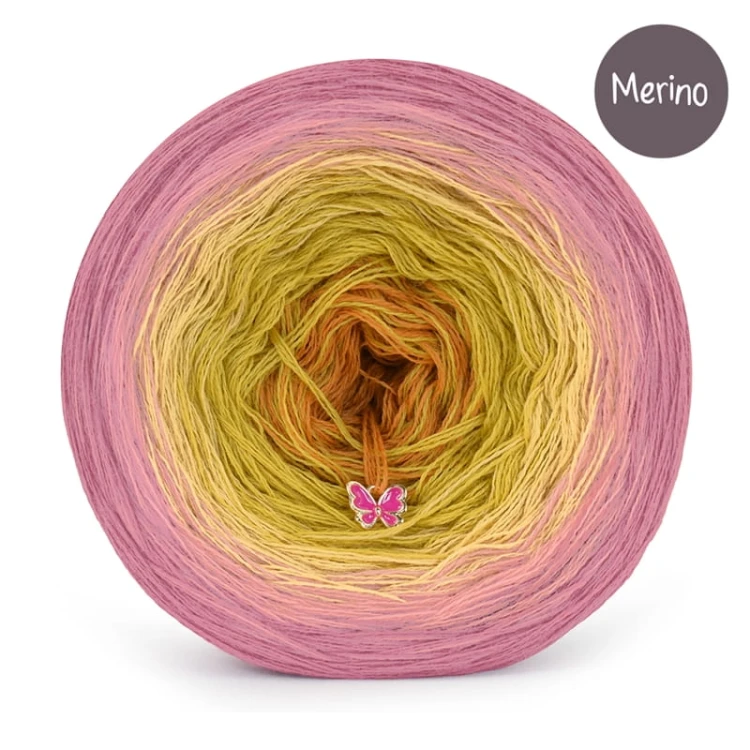 KOKONEK Merino 850 Amber Glow - Zgaszony róż/morela/ptysiowy/złoty/miodowy
