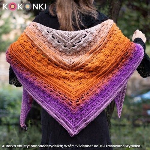 KOKONEK Merino 851 Trick or Treat - Wrzos/ciemny cyklamen/koniak/pomarańcz/nude