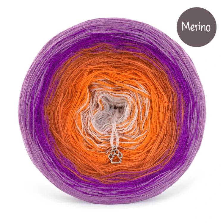 KOKONEK Merino 851 Trick or Treat - Wrzos/ciemny cyklamen/koniak/pomarańcz/nude