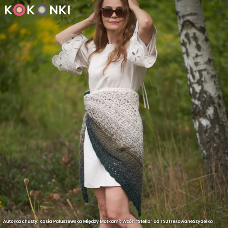 KOKONEK Merino 852 Wooland - Butelkowa zieleń/ciemne khaki/khaki/safari/jasny beż