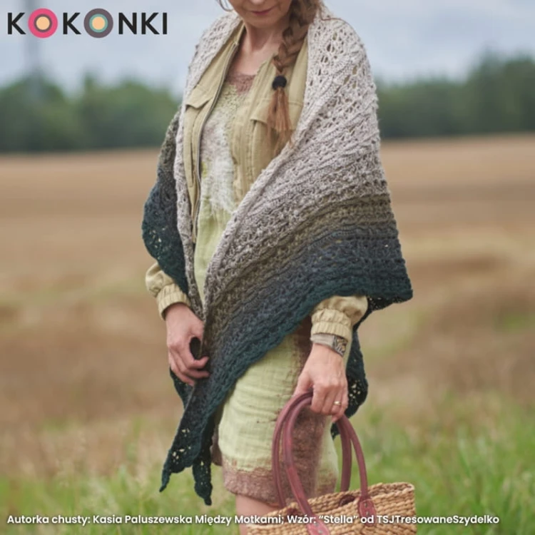 KOKONEK Merino 852 Wooland - Butelkowa zieleń/ciemne khaki/khaki/safari/jasny beż