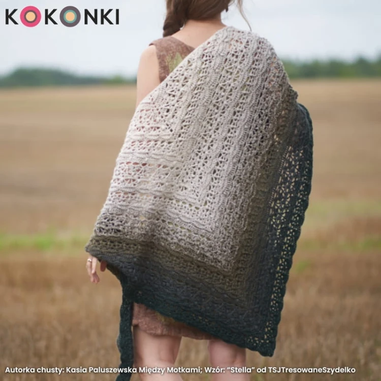 KOKONEK Merino 852 Wooland - Butelkowa zieleń/ciemne khaki/khaki/safari/jasny beż