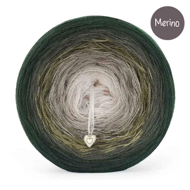 KOKONEK Merino 852 Wooland - Butelkowa zieleń/ciemne khaki/khaki/safari/jasny beż