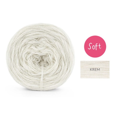 KOKONEK_Mono Soft - krem / 3 nitki / 1200 m / 240 g - GOTOWY 