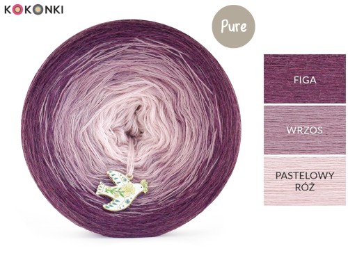 KOKONEK Pure P199 - Figa/wrzos/pastelowy róż