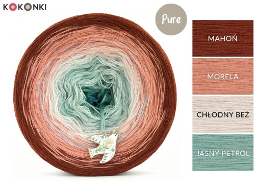 KOKONEK Pure P202 - Mahoń/morela/chłodny beż/jasny petrol