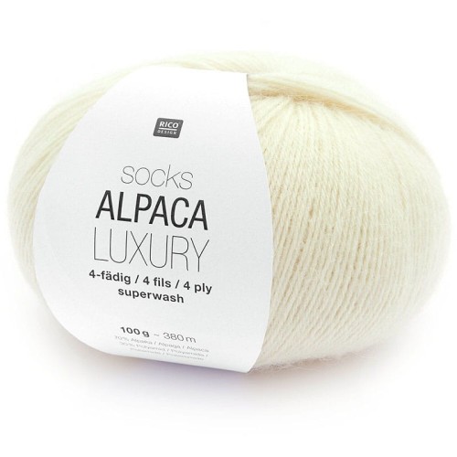 Włóczka skarpetkowa Rico Design Socks Alpaca Luxury 4ply 001 / krem