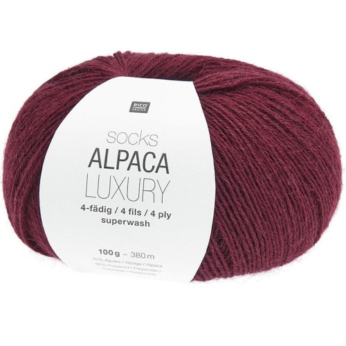 Włóczka skarpetkowa Rico Design Socks Alpaca Luxury 4ply 003 / wiśnia