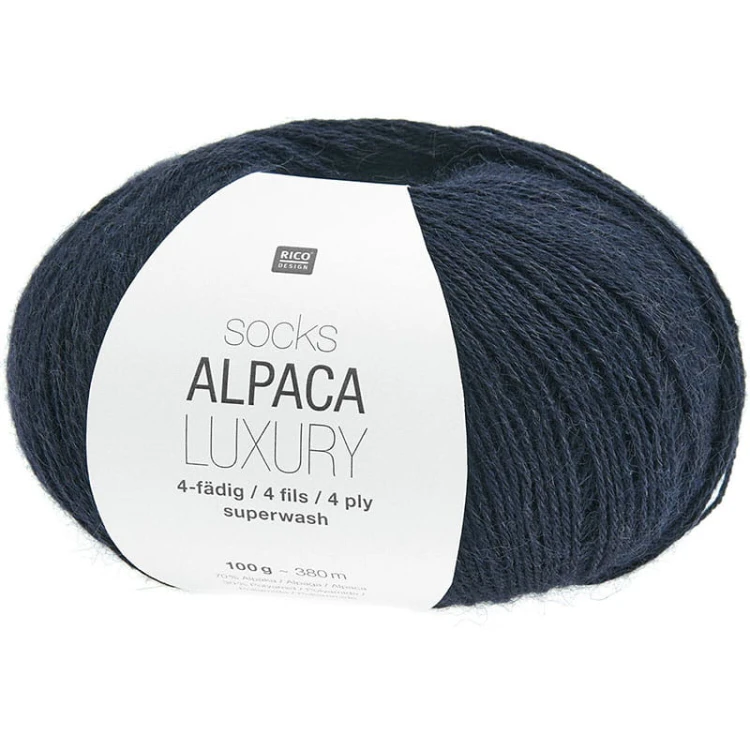 Włóczka skarpetkowa Rico Design Socks Alpaca Luxury 4ply 005 / granat