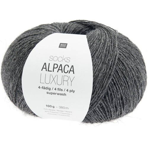 Włóczka skarpetkowa Rico Design Socks Alpaca Luxury 4ply 007 / szary