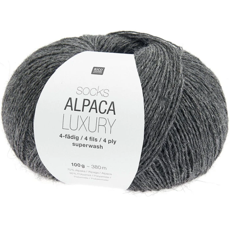 Włóczka skarpetkowa Rico Design Socks Alpaca Luxury 4ply 007 / szary