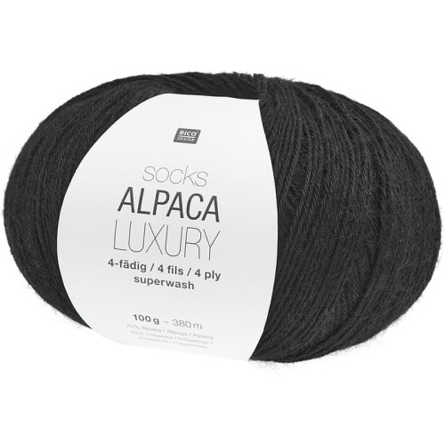 Włóczka skarpetkowa Rico Design Socks Alpaca Luxury 4ply 008 / czerń