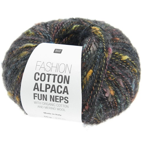 Włóczka Rico Design Fashion Cotton Alpaca Fun Neps 006 / czerń