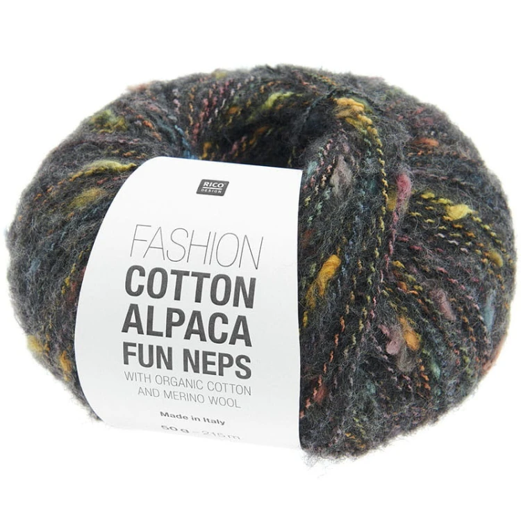 Włóczka Rico Design Fashion Cotton Alpaca Fun Neps 006 / czerń