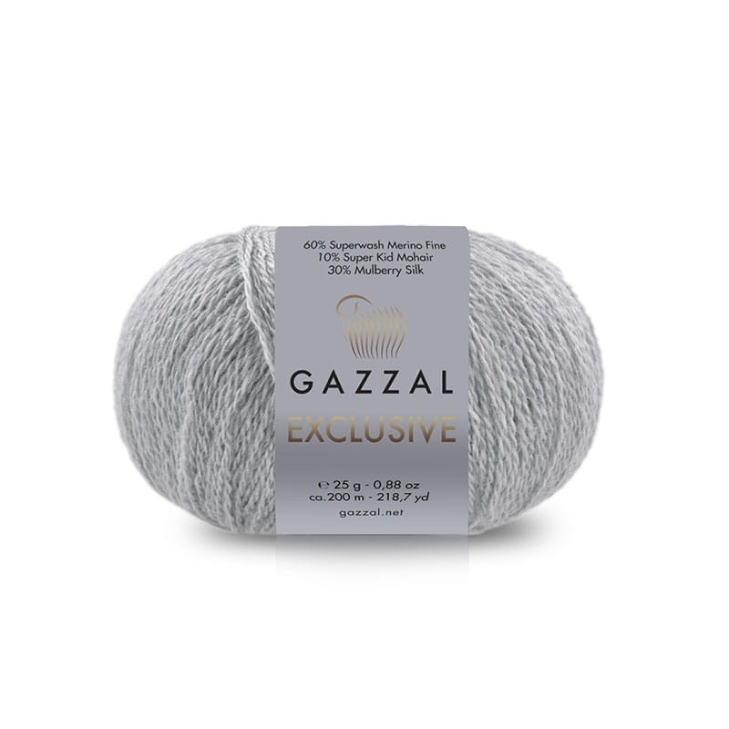 Włóczka Gazzal Exclusive 9921 / jasny szary