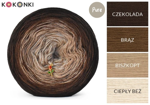 KOKONEK Pure P166 - Czekolada/brąz/biszkopt/ciepły beż