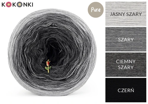 KOKONEK Pure P168 - Jasny szary/szary/ciemny szary/czerń