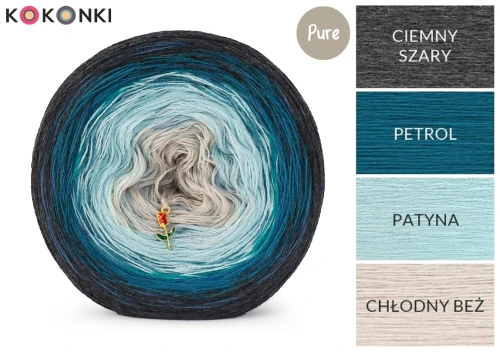 KOKONEK Pure P169 - Ciemny szary/petrol/patyna/chłodny beż
