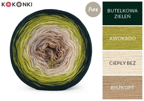 KOKONEK Pure P170 - Butelkowa zieleń/awokado/ciepły beż/biszkopt