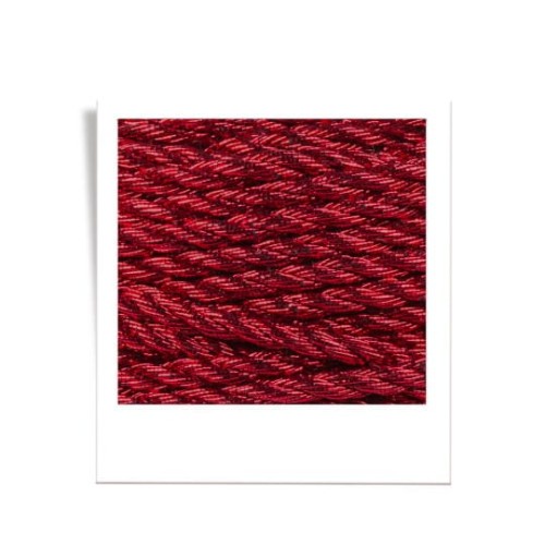 Sznurek skręcany 3-żyłowy bawełniany Bobbiny 3ply Macrame Rope / Metaliczny Czerwony / Metallic Red / 3mm / 100m