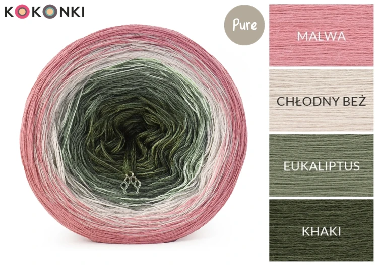 KOKONEK Pure P171 - Malwa/chłodny beż/eukaliptus/khaki