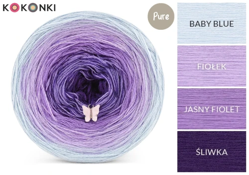 KOKONEK Pure P182 - Baby blue/fiołek/jasny fiolet/śliwka