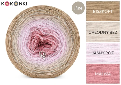 KOKONEK Pure P183 - Biszkopt/chłodny beż/jasny róż/malwa