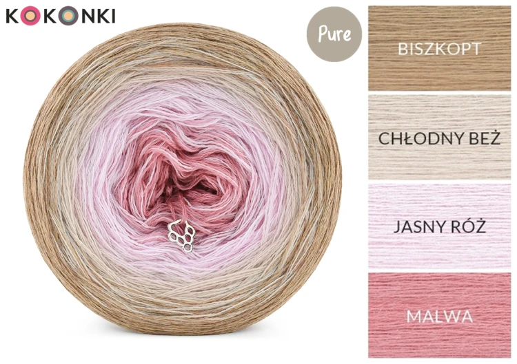 KOKONEK Pure P183 - Biszkopt/chłodny beż/jasny róż/malwa
