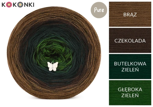KOKONEK Pure P184 - Brąz/czekolada/butelkowa zieleń/głęboka zieleń