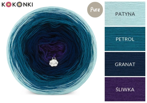 KOKONEK Pure P191 - Patyna/petrol/granat/śliwka