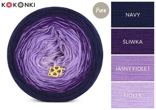 KOKONEK Pure P194 - Navy/śliwka/jasny fiolet/fiołek