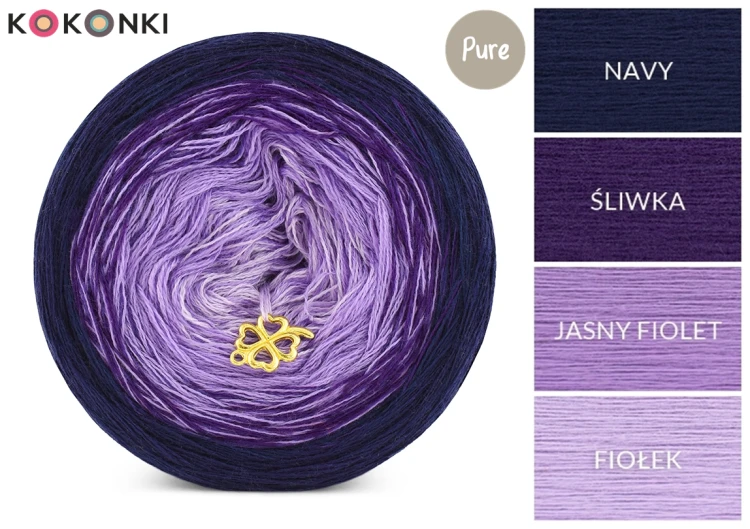 KOKONEK Pure P194 - Navy/śliwka/jasny fiolet/fiołek